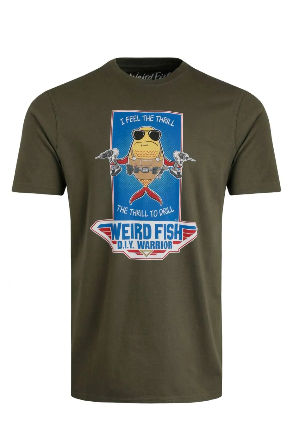 Weird Fish T-Shirts|Diy Warrior Front Print Artist T-Shirt Deep Lichen Green