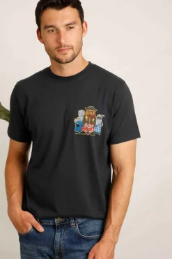 Weird Fish T-Shirts|Doctor Hoot RSPB Charity Back Print Artist T-Shirt Navy