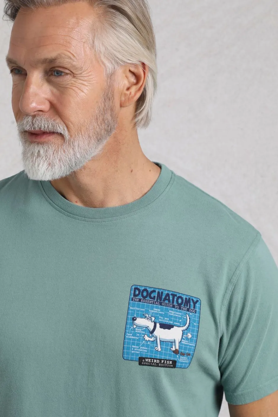 Weird Fish T-Shirts|Dognatomy Back Print Artist T-Shirt Mineral Blue