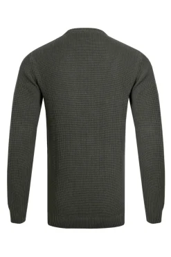 Weird Fish Jumpers & Knitwear|Easton Waffle Crew Neck Jumper Fir Green