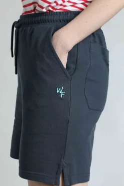 Weird Fish Shorts|Ebony Organic Cotton Pique Shorts Navy