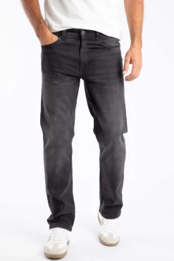 Weird Fish Trousers & Jeans|Eddie Straight Leg Denim Jeans Washed Black