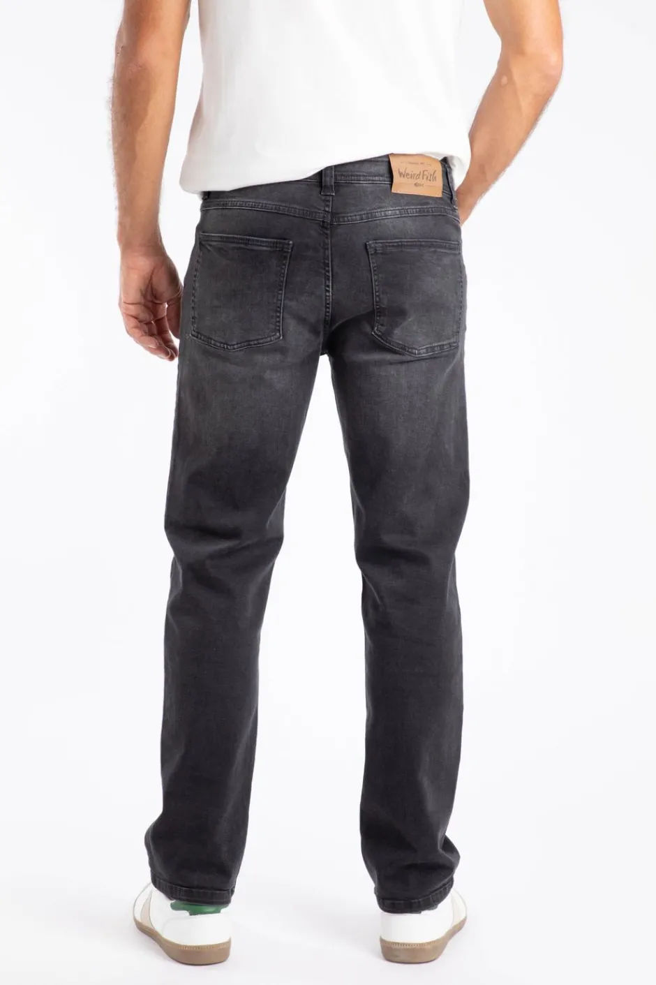 Weird Fish Trousers & Jeans|Eddie Straight Leg Denim Jeans Washed Black
