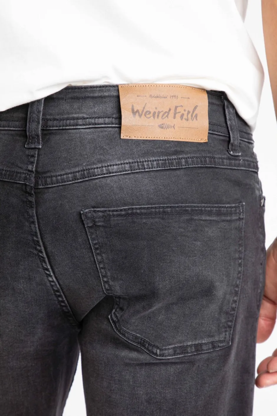Weird Fish Trousers & Jeans|Eddie Straight Leg Denim Jeans Washed Black