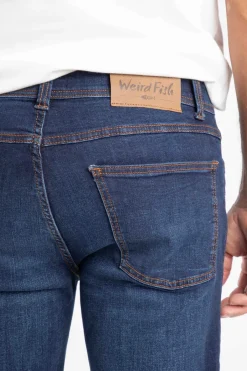 Weird Fish Trousers & Jeans|Eddie Straight Leg Denim Jeans Dark Denim
