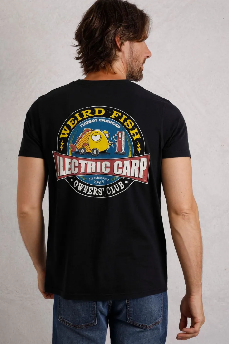 Weird Fish T-Shirts|Electric Carp Back Print Artist T-Shirt Black