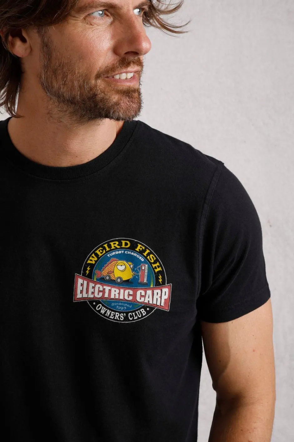 Weird Fish T-Shirts|Electric Carp Back Print Artist T-Shirt Black