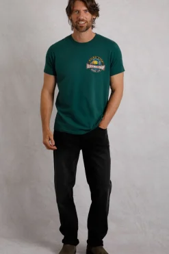 Weird Fish T-Shirts|Electric Carp Back Print Artist T-Shirt Forest Green