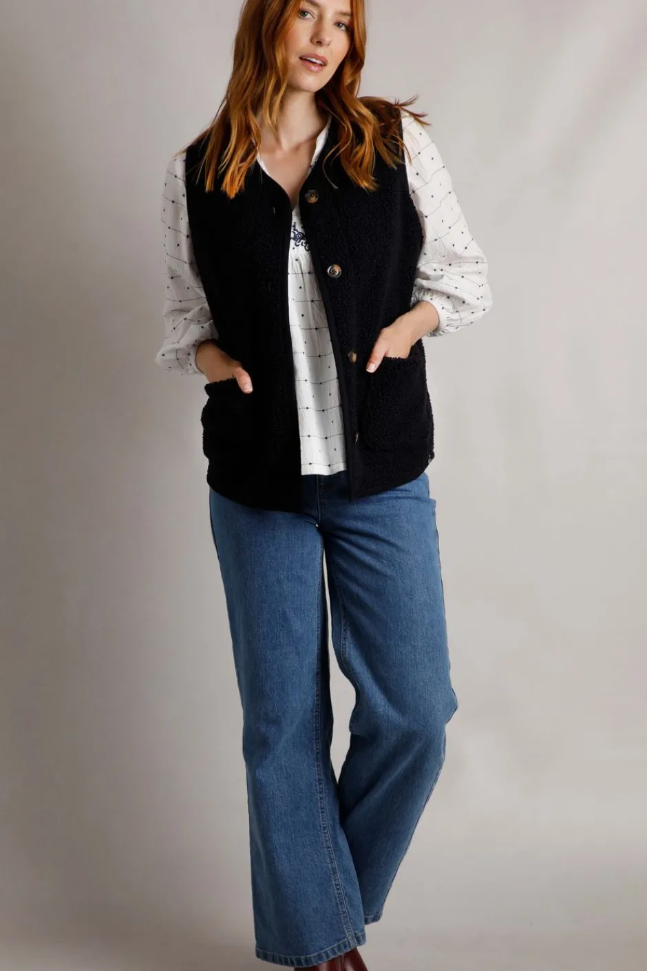 Weird Fish Fleece|Jumpers & Cardigans|Emille Fleece Waistcoat Navy