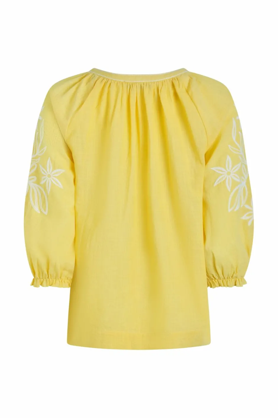 Weird Fish Tunics|Tops & T-Shirts|Emma Embroidered Sleeve Blouse Sunshine Yellow