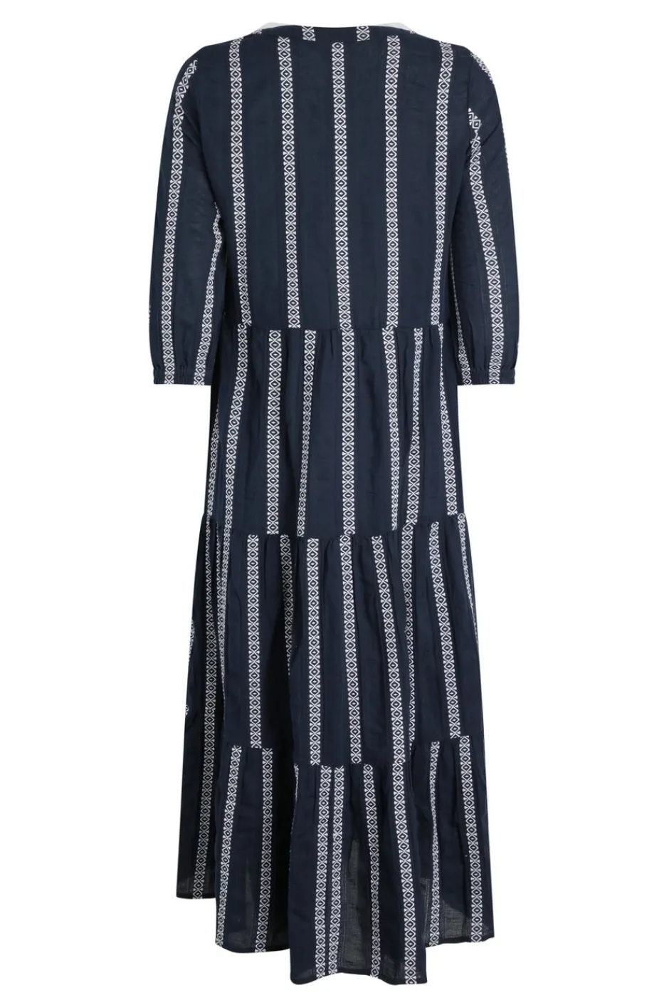 Weird Fish Dresses|Emmy Striped Woven Maxi Dress Navy