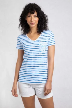 Weird Fish Tunics|Tops & T-Shirts|Ericak Organic Cotton Pocket T-Shirt Adriatic Blue