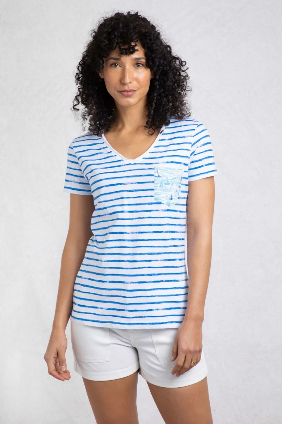 Weird Fish Tunics|Tops & T-Shirts|Ericak Organic Cotton Pocket T-Shirt Adriatic Blue