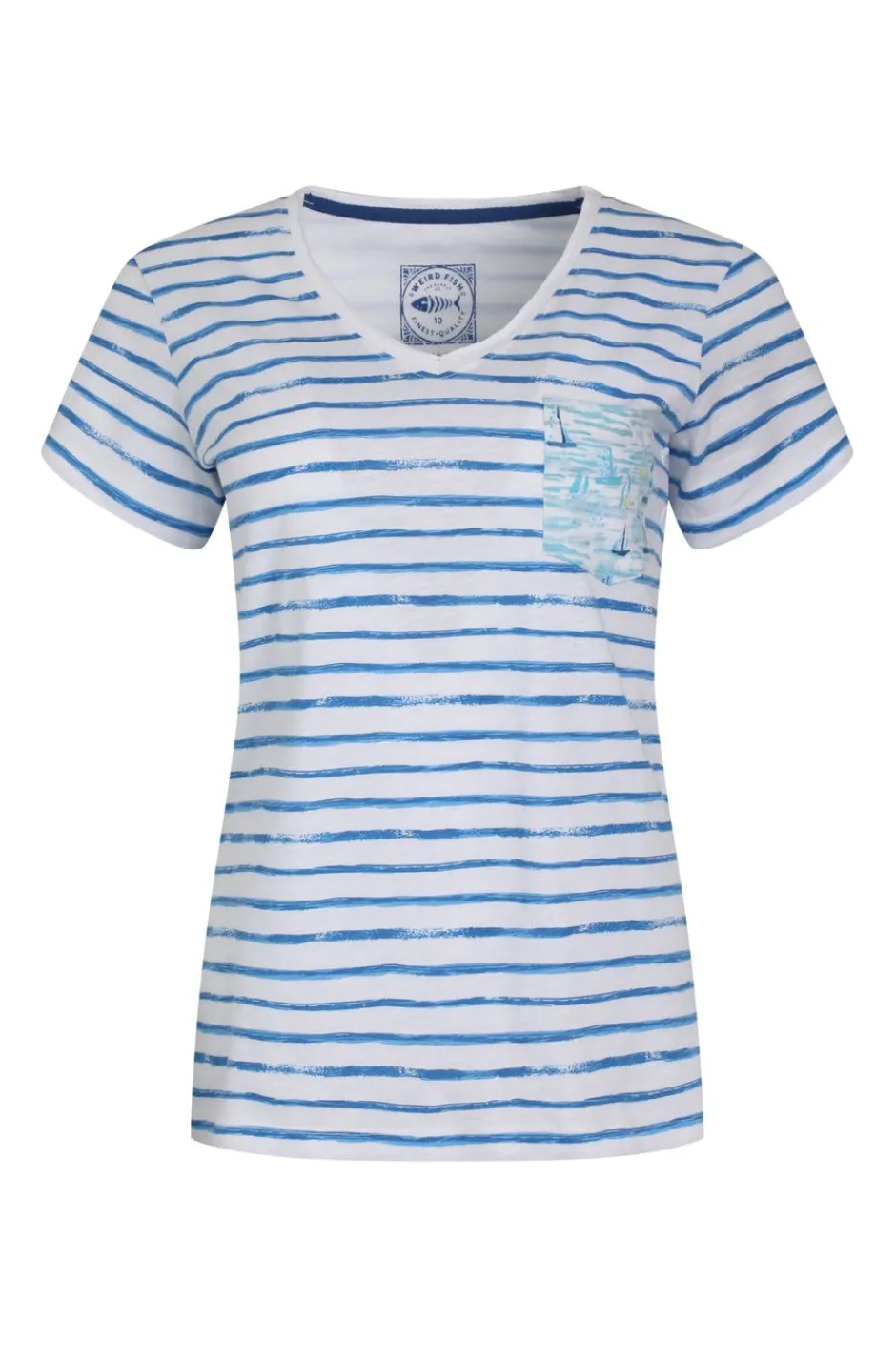 Weird Fish Tunics|Tops & T-Shirts|Ericak Organic Cotton Pocket T-Shirt Adriatic Blue