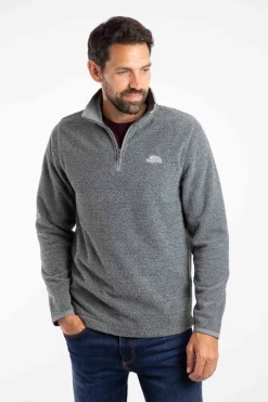 Weird Fish Fleece|Errill Eco 1/4 Zip Textured Fleece Frost Grey