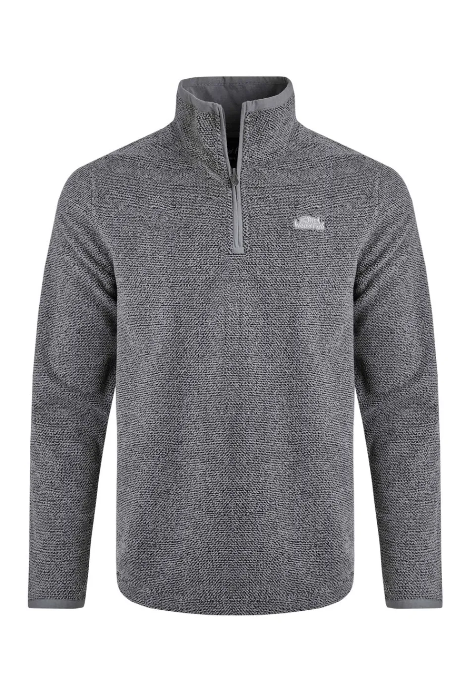 Weird Fish Fleece|Errill Eco 1/4 Zip Textured Fleece Frost Grey