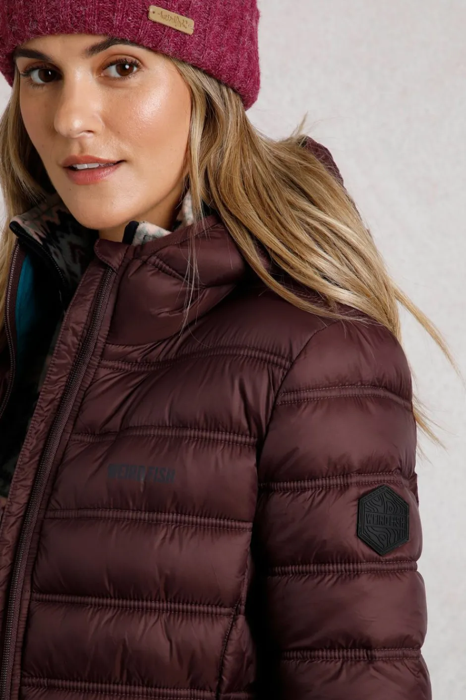 Weird Fish Coats, Jackets And Gilets|Eshka Lightweight Padded Jacket Mulled Wine