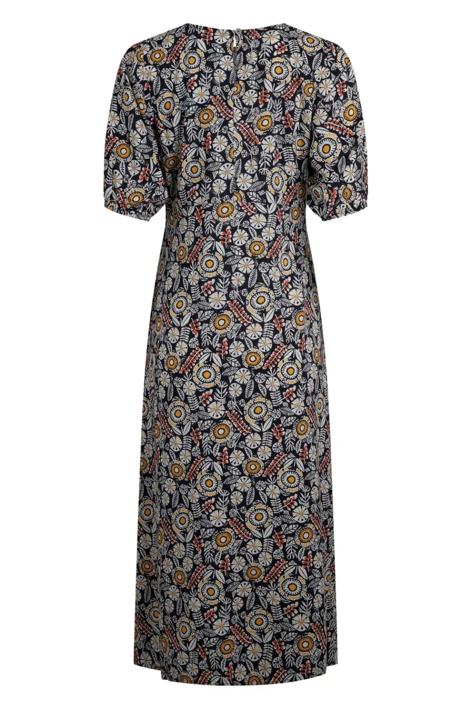 Weird Fish Dresses|Everly LivaEco™ Printed Viscose Dress Navy