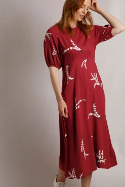 Weird Fish Dresses|Everly LivaEco™ Printed Viscose Dress Red