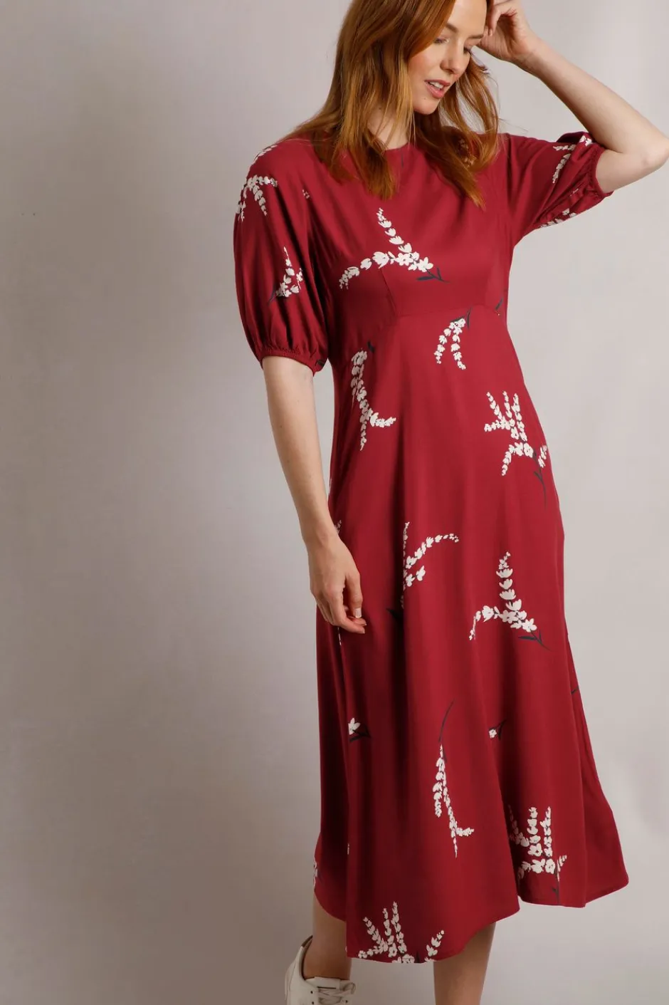 Weird Fish Dresses|Everly LivaEco™ Printed Viscose Dress Red