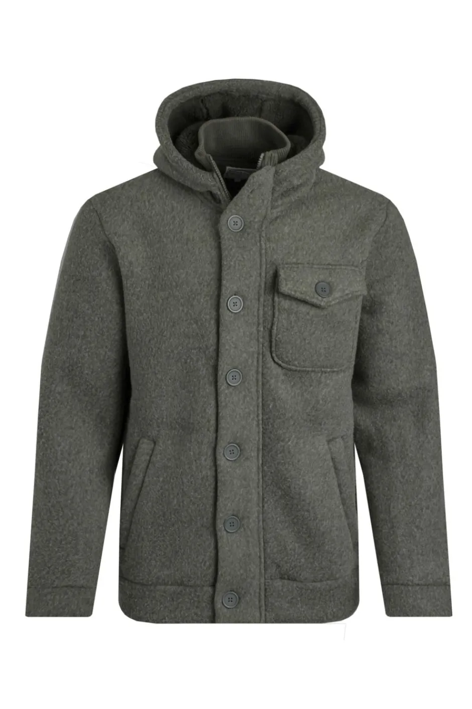Weird Fish Fleece|Coats, Jackets And Gilets|Fairfield Button Front Fleece Jacket Fir Green
