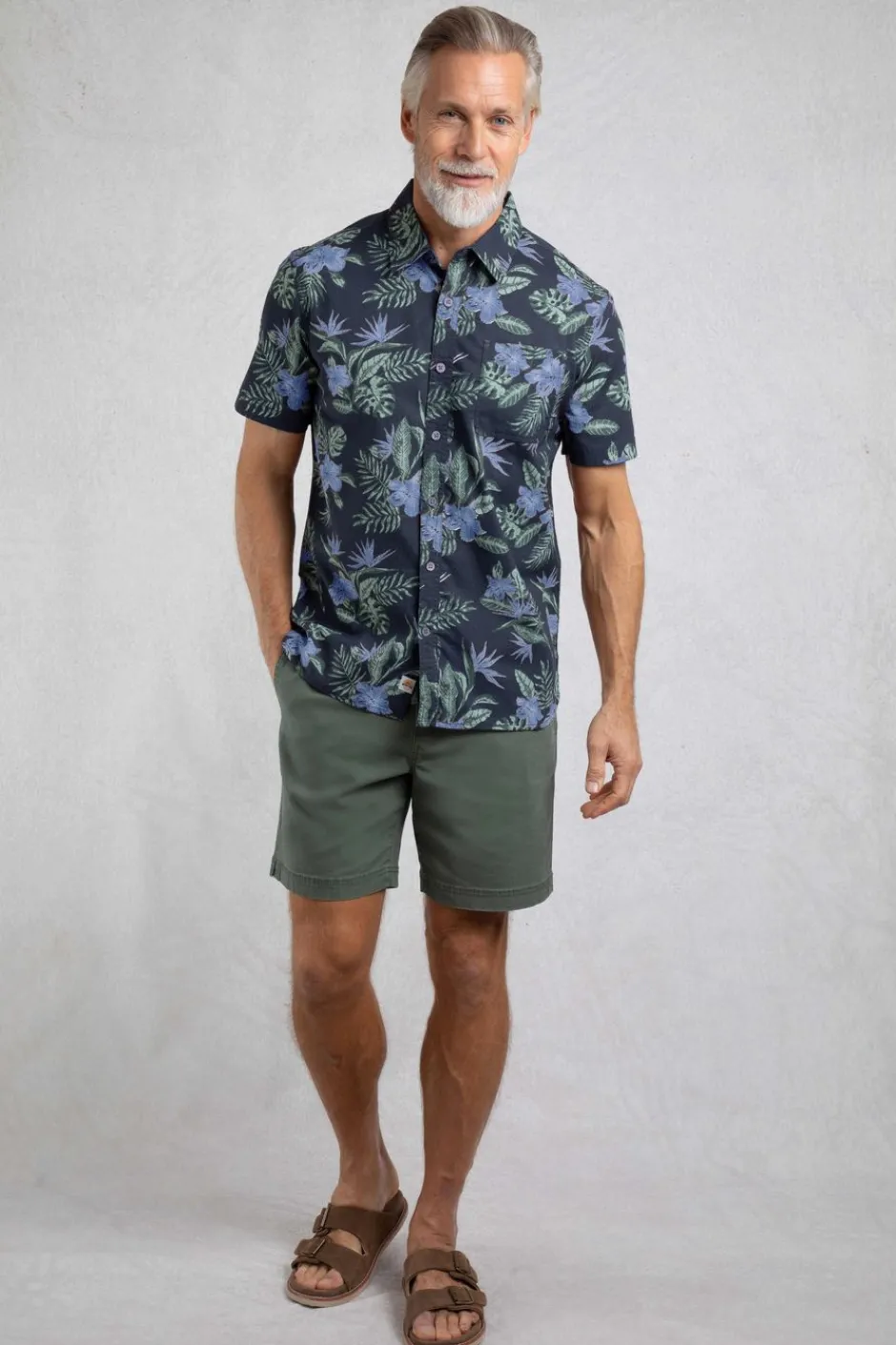 Weird Fish Shirts|Faraway Organic Cotton Printed Shirt Navy