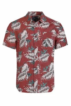Weird Fish Shirts|Faraway Organic Cotton Printed Shirt Paprika