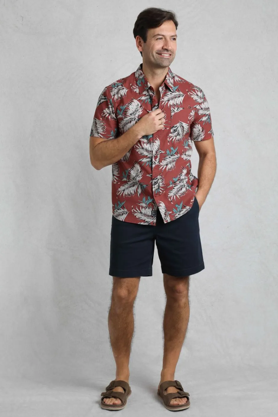 Weird Fish Shirts|Faraway Organic Cotton Printed Shirt Paprika