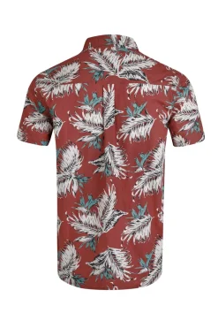 Weird Fish Shirts|Faraway Organic Cotton Printed Shirt Paprika