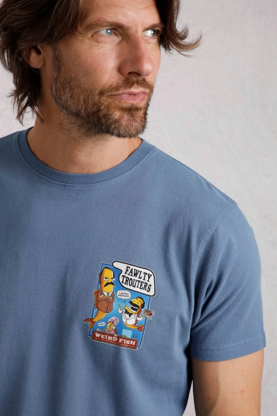 Weird Fish T-Shirts|Fawlty Trouters Artist T-Shirt Mid Blue