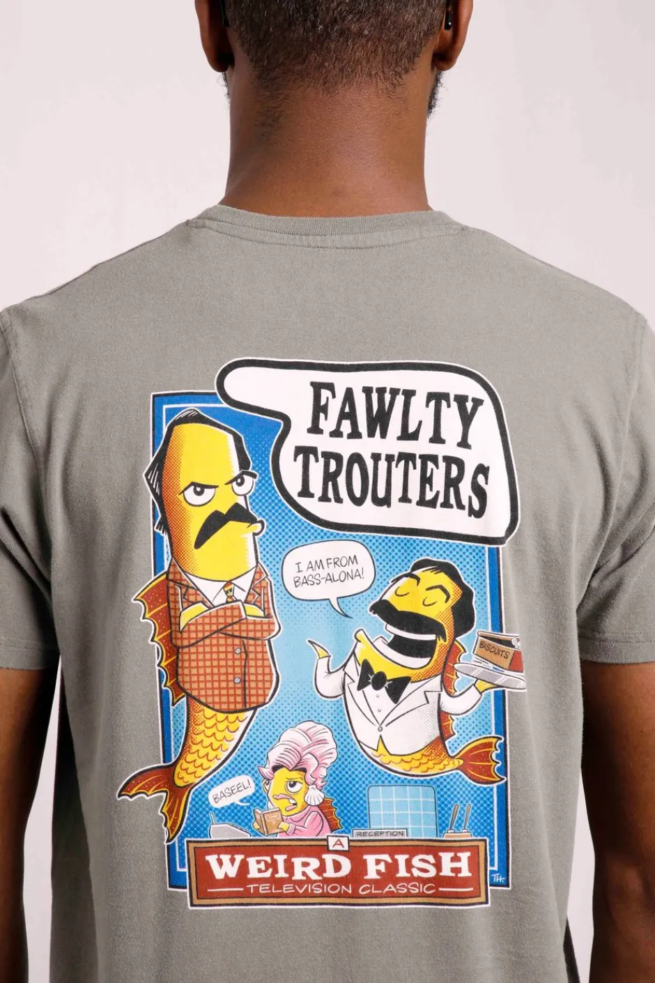 Weird Fish T-Shirts|Fawlty Trouters Artist T-Shirt Storm Grey