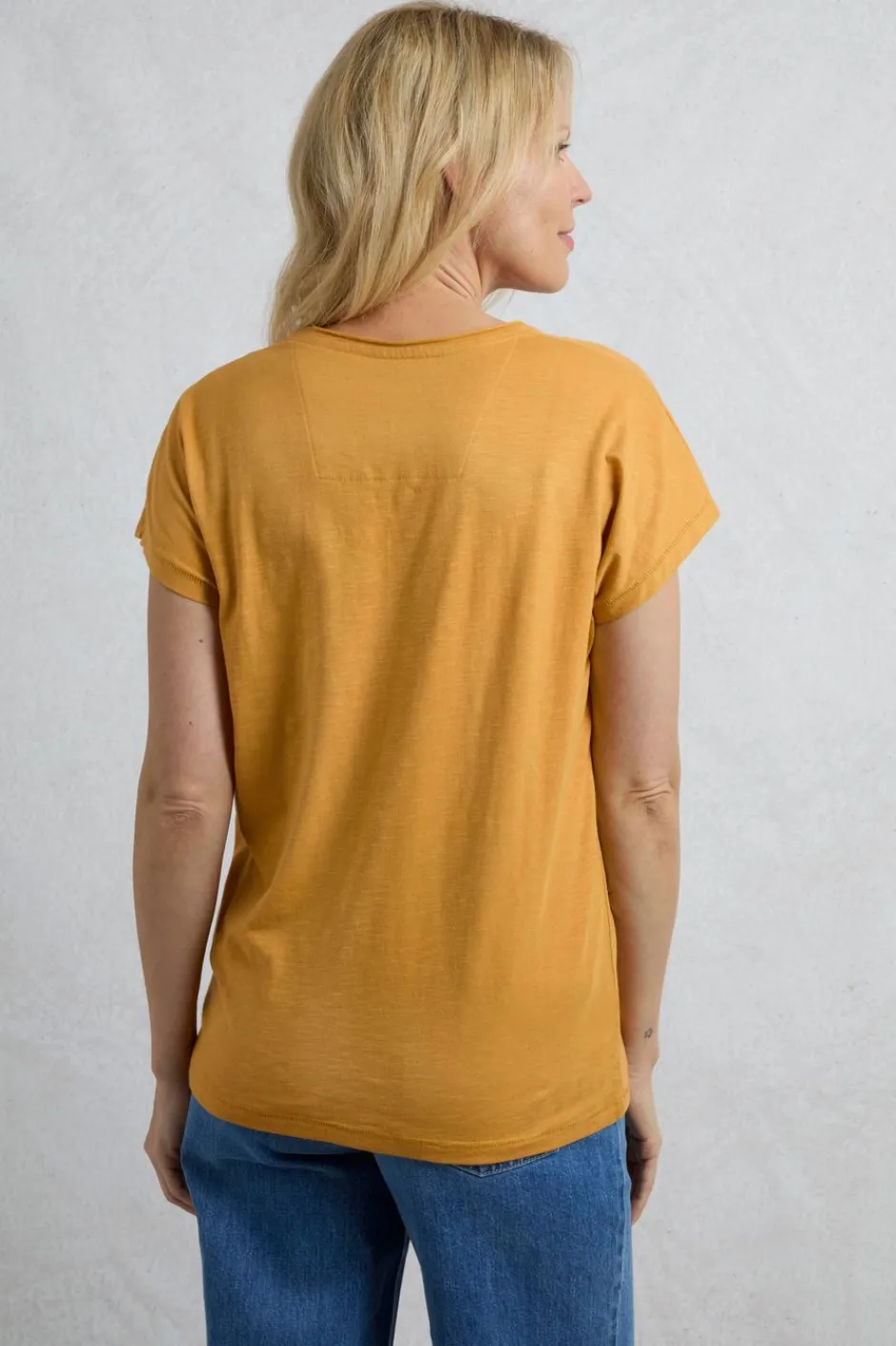 Weird Fish Tunics|Tops & T-Shirts|Fern Bee Organic Cotton Front Print Graphic T-Shirt Deep Amber