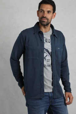 Weird Fish Shirts|Fingask Loopback Shirt Navy