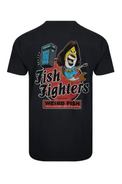 Weird Fish T-Shirts|Fish Fighters Back Print Artist T-Shirt Navy
