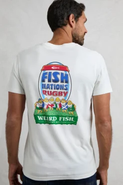 Weird Fish T-Shirts|Fish Nations 25 Back Print Artist T-Shirt White