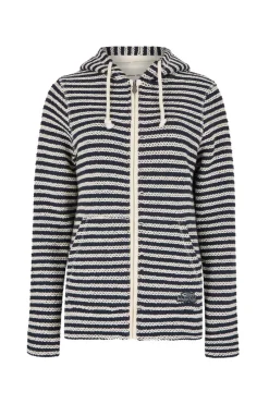 Weird Fish Sweatshirts & Hoodies|Fisher Full Zip Stripe Eco Macaroni Hoodie Ecru