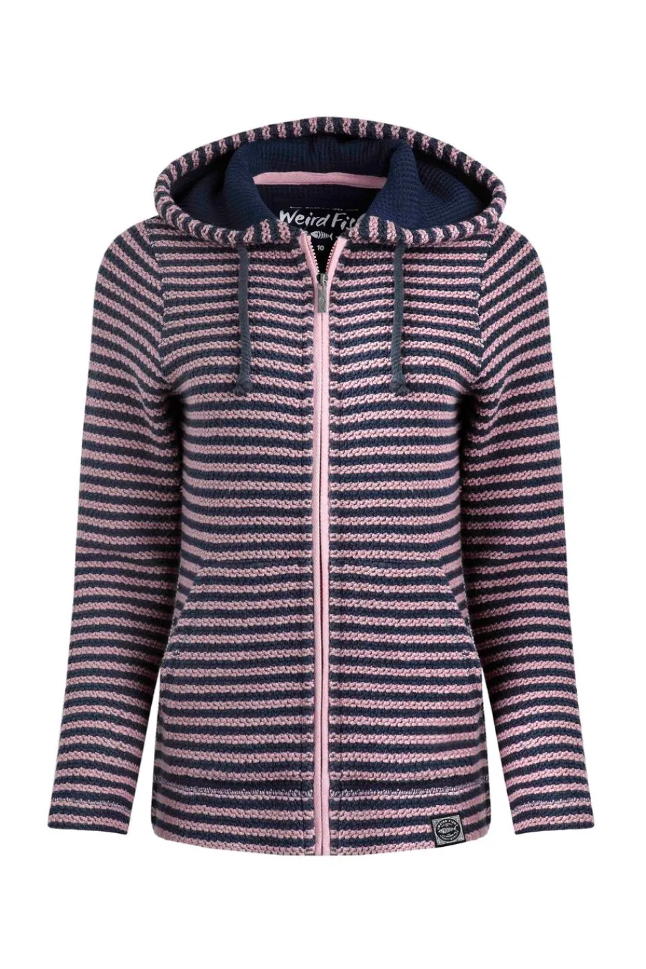 Weird Fish Sweatshirts & Hoodies|Fisher Full Zip Stripe Eco Macaroni Hoodie Heather