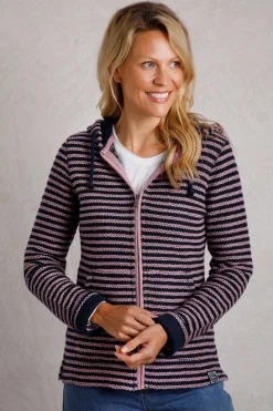 Weird Fish Sweatshirts & Hoodies|Fisher Full Zip Stripe Eco Macaroni Hoodie Heather