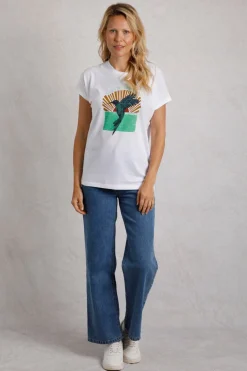 Weird Fish Tunics|Tops & T-Shirts|Fly Free Organic Cotton Slub Graphic T-Shirt White