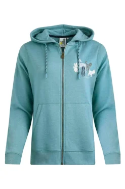 Weird Fish Sweatshirts & Hoodies|Franchises Dog Print Eco Graphic Full Zip Hoodie Mineral Blue