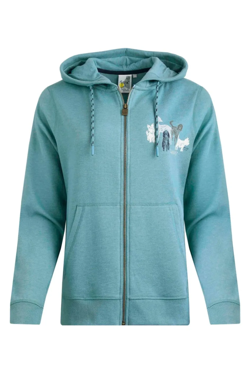 Weird Fish Sweatshirts & Hoodies|Franchises Dog Print Eco Graphic Full Zip Hoodie Mineral Blue