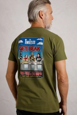 Weird Fish T-Shirts|Get Beak Back Print RSPB Collaboration Artist T-Shirt Olive Green