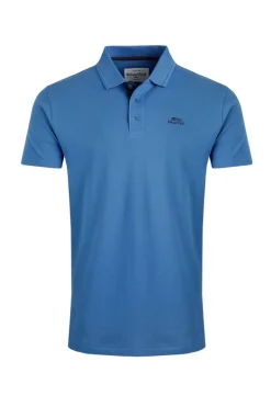 Weird Fish Polo & Rugby Shirts|Giles Pique Polo Blue Sapphire