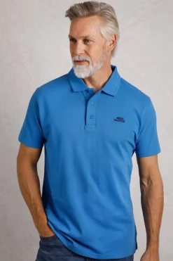 Weird Fish Polo & Rugby Shirts|Giles Pique Polo Blue Sapphire