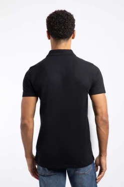 Weird Fish Polo & Rugby Shirts|Giles Pique Polo Shirt Black