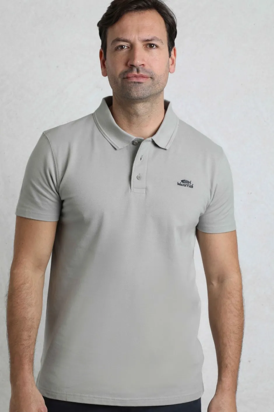 Weird Fish Polo & Rugby Shirts|Giles Pique Polo Shirt Limestone