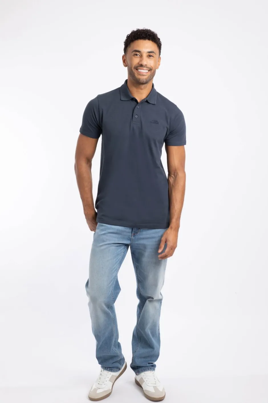 Weird Fish Polo & Rugby Shirts|Giles Pique Polo Shirt Navy