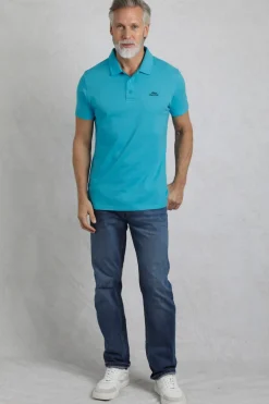 Weird Fish Polo & Rugby Shirts|Giles Pique Polo Shirt Vivid Blue