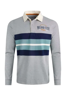 Weird Fish Polo & Rugby Shirts|Rugbys|Goole Organic Cotton Long Sleeve Rugby Shirt Grey Marl