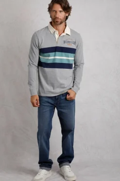 Weird Fish Polo & Rugby Shirts|Rugbys|Goole Organic Cotton Long Sleeve Rugby Shirt Grey Marl